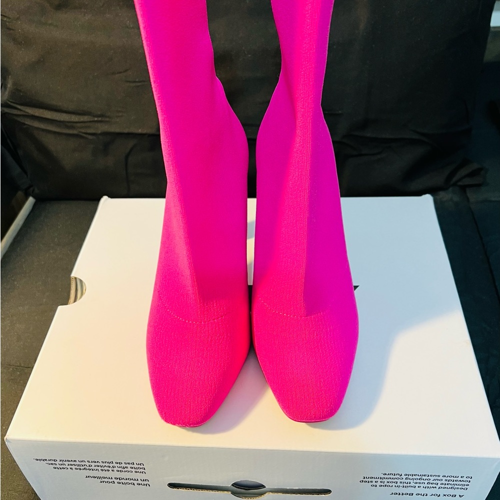 Aldo Tylah Fuchsia Sock Boots - Picture 2 of 10